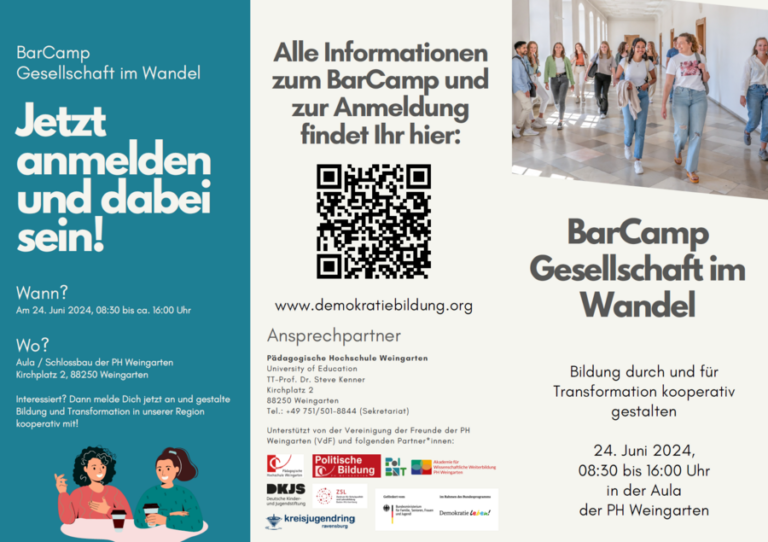 Flyer zum BarCamp der Pädagogischen Hochschule Weingarten